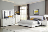 Felicity Bedroom Set with LED Light Headboard Glossy White - 203500KE-S5 - Luna Furniture