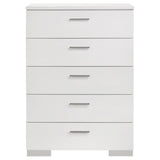 Felicity Panel Bedroom Set Glossy White - 203501KE-S5 - Luna Furniture