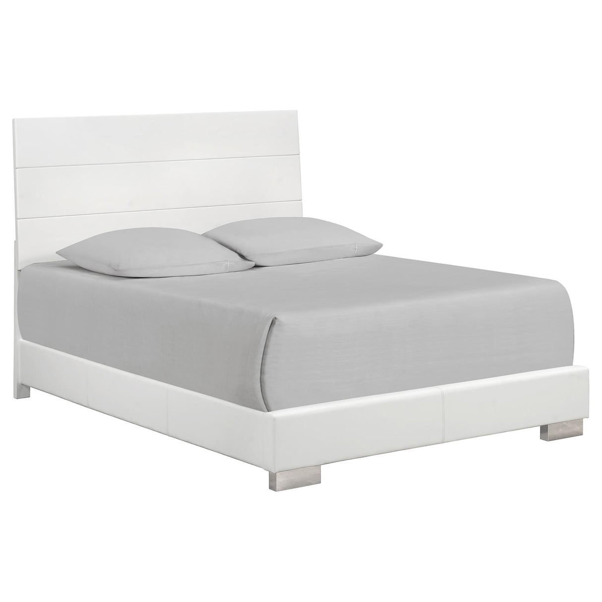 Felicity Panel Bedroom Set Glossy White - 203501KE-S5 - Luna Furniture