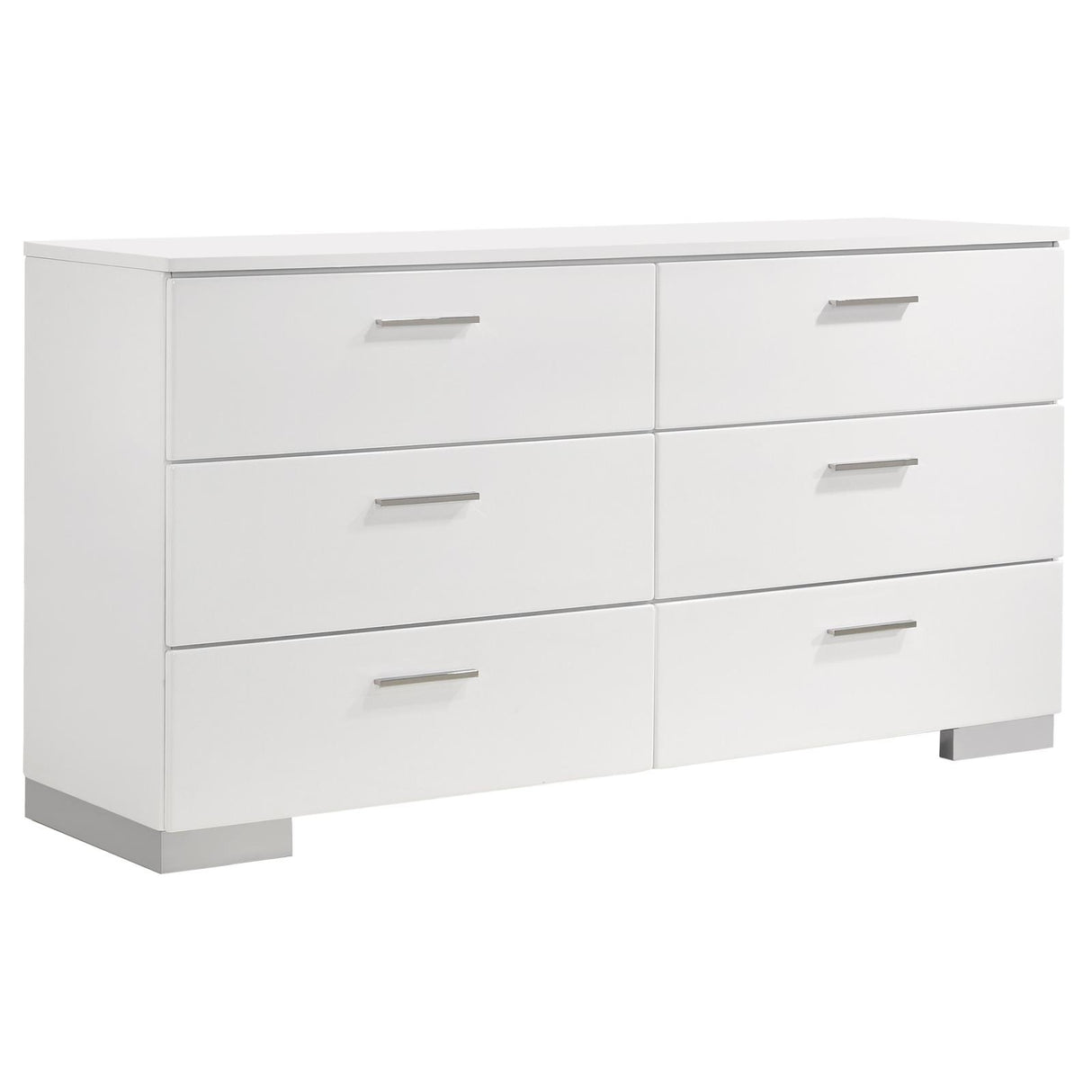 Felicity Panel Bedroom Set Glossy White - 203501KE-S5 - Luna Furniture