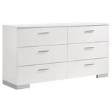 Felicity Panel Bedroom Set Glossy White - 203501KE-S5 - Luna Furniture