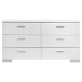 Felicity Panel Bedroom Set Glossy White - 203501KE-S5 - Luna Furniture