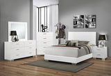 Felicity Queen Panel Bed Glossy White - 203501Q - Luna Furniture