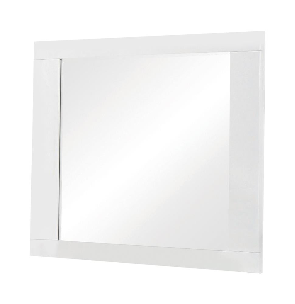 Felicity Glossy White Rectangle Dresser Mirror from Coaster - Luna Furniture