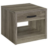 Felix 1-drawer Square Engineered Wood End Table Grey Driftwood - 707727 - Luna Furniture