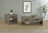 Felix 1-drawer Square Engineered Wood End Table Grey Driftwood - 707727 - Luna Furniture