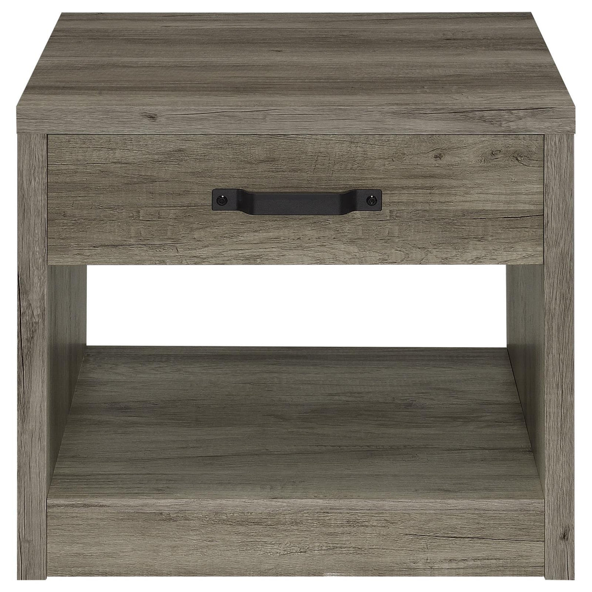 Felix 1-drawer Square Engineered Wood End Table Grey Driftwood - 707727 - Luna Furniture