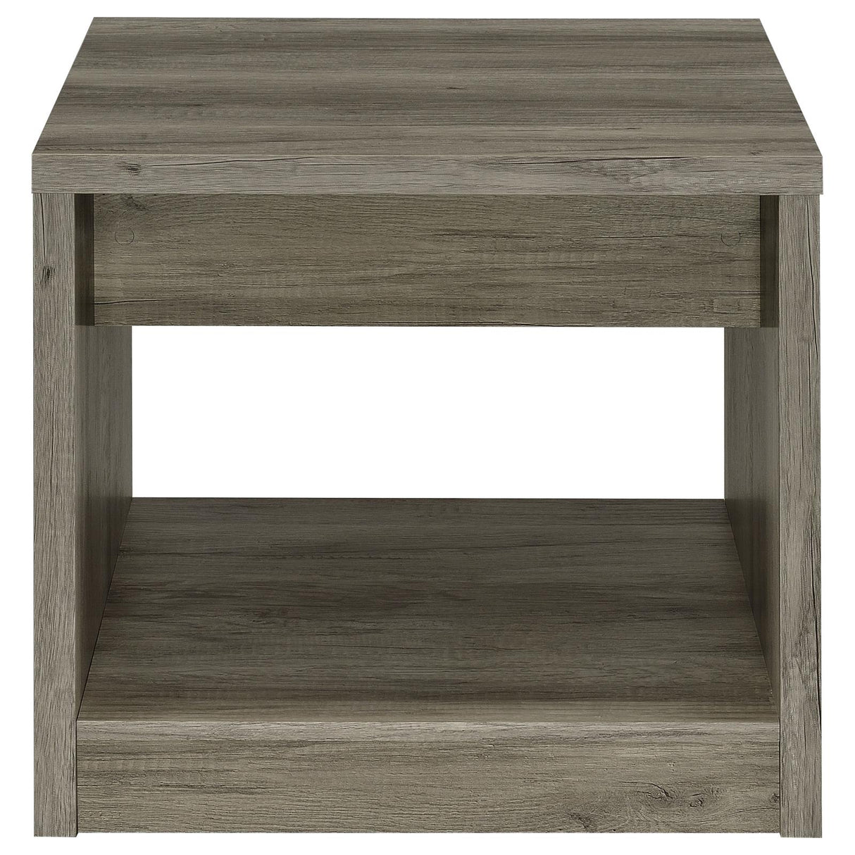 Felix 1-drawer Square Engineered Wood End Table Grey Driftwood - 707727 - Luna Furniture