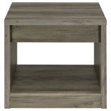 Felix 1-drawer Square Engineered Wood End Table Grey Driftwood - 707727 - Luna Furniture