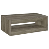 Felix 2-drawer Rectangular Engineered Wood Coffee Table Grey Driftwood - 707728 - Luna Furniture