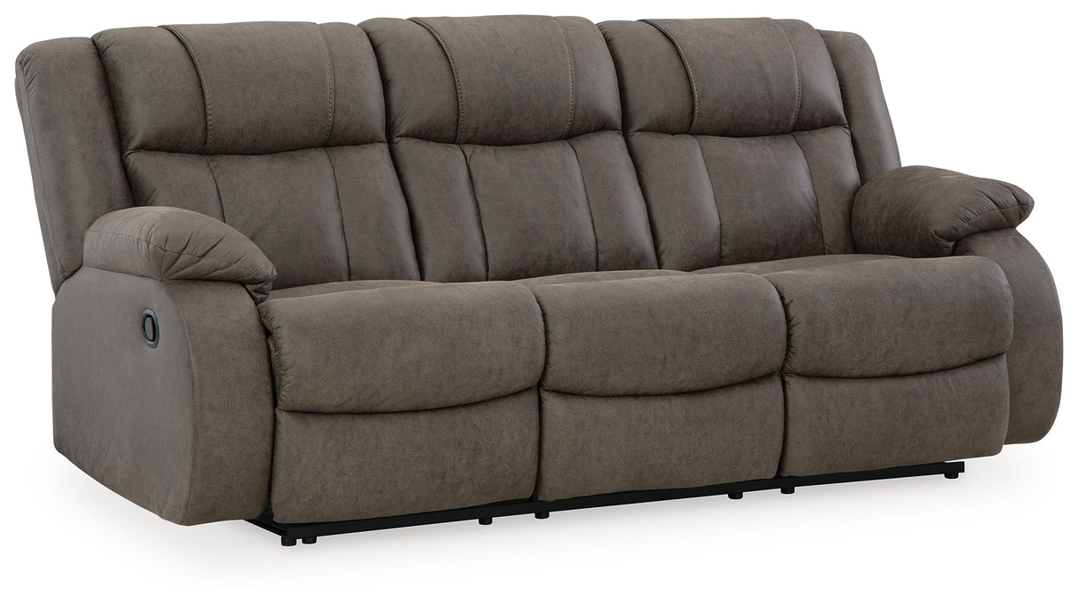 First Base Gunmetal Reclining Sofa - 6880488 - Luna Furniture