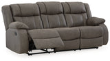 First Base Gunmetal Reclining Sofa - 6880488 - Luna Furniture