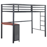 Fisher 2-Piece (Twin/Twin) Metal Workstation Loft Bed Set Gunmetal from Coaster - Luna Furniture