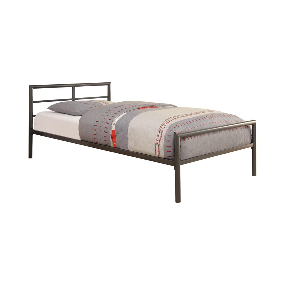 Fisher Twin Metal Bed Gunmetal from Coaster - Luna Furniture