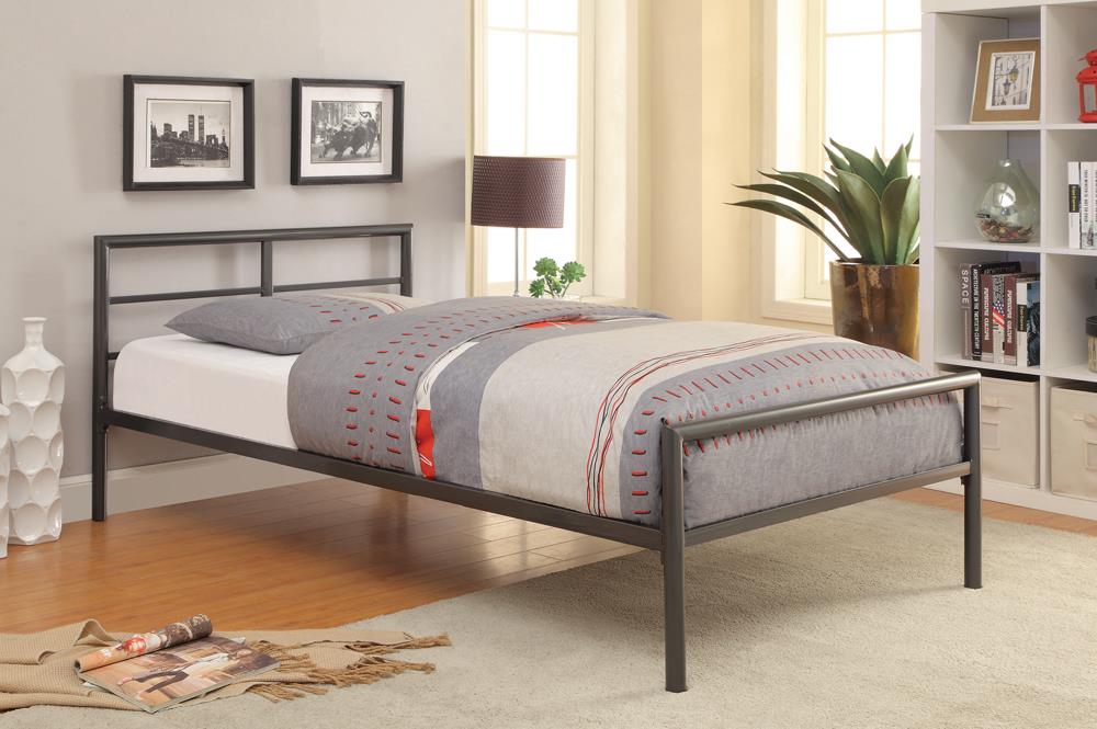 Fisher Twin Metal Bed Gunmetal from Coaster - Luna Furniture