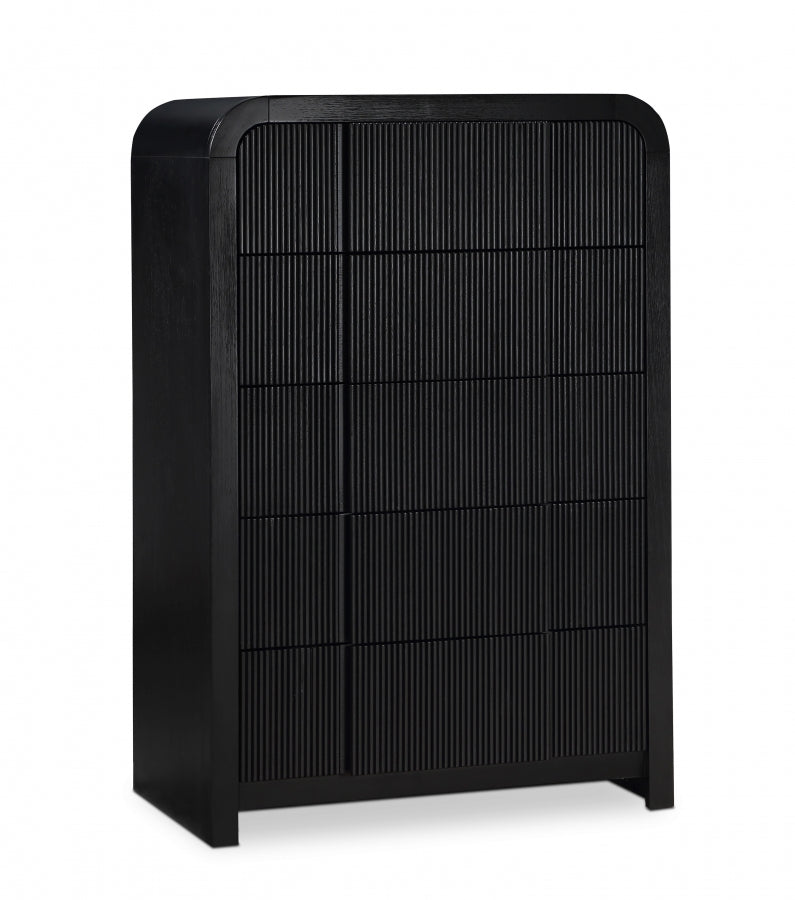 Fluted Chest Black from Meridian - Luna Furniture