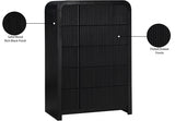 Fluted Chest Black from Meridian - Luna Furniture