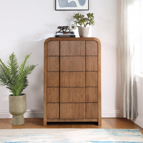 Fluted Chest Brown from Meridian - Luna Furniture