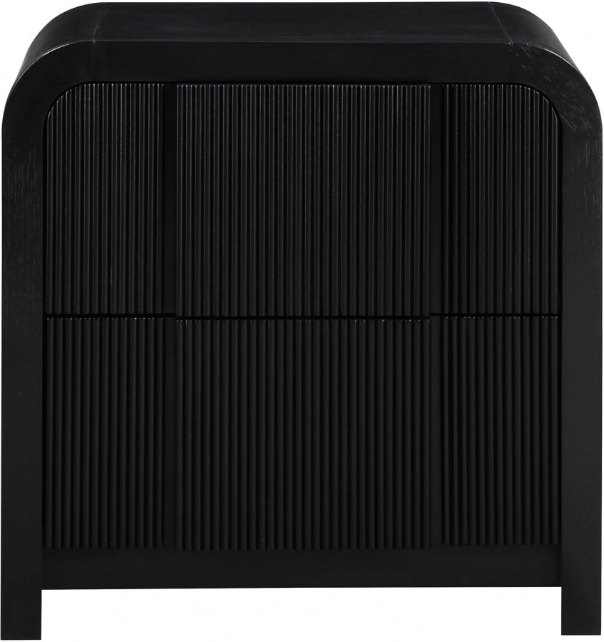 Fluted Nightstand Black from Meridian - Luna Furniture