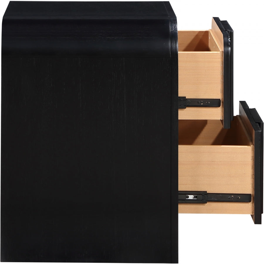 Fluted Nightstand Black from Meridian - Luna Furniture