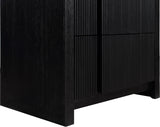 Fluted Nightstand Black from Meridian - Luna Furniture