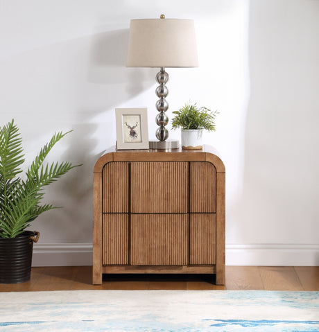 Fluted Nightstand Brown from Meridian - Luna Furniture