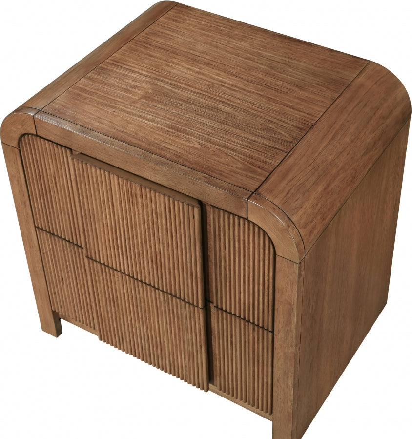 Fluted Nightstand Brown from Meridian - Luna Furniture