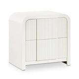 Fluted Nightstand Cream from Meridian - Luna Furniture