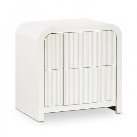 Fluted Nightstand Cream from Meridian - Luna Furniture