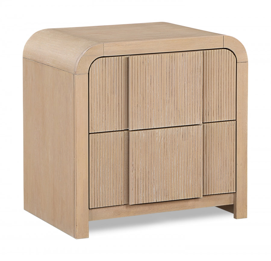 Fluted Nightstand Natural from Meridian - Luna Furniture