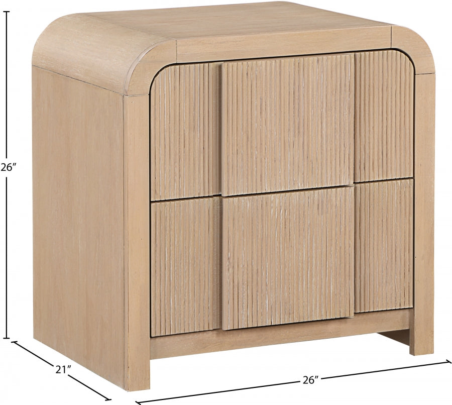 Fluted Nightstand Natural from Meridian - Luna Furniture