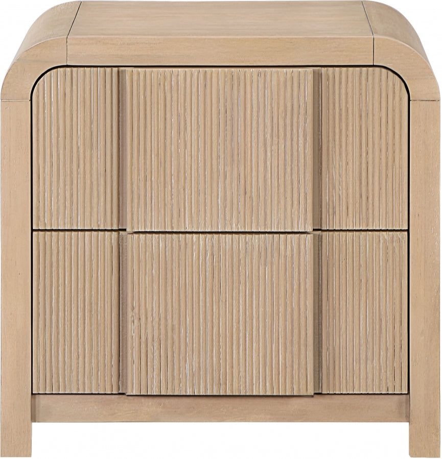 Fluted Nightstand Natural from Meridian - Luna Furniture