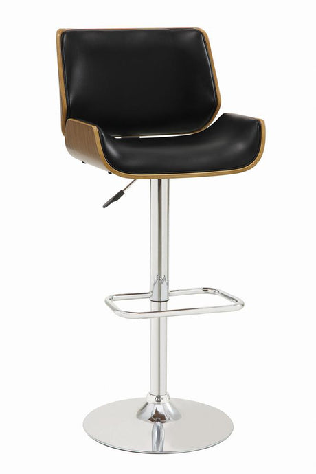 Folsom Black/Chrome Upholstered Adjustable Bar Stool from Coaster - Luna Furniture