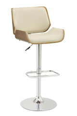 Folsom Ecru/Chrome Upholstered Adjustable Bar Stool from Coaster - Luna Furniture