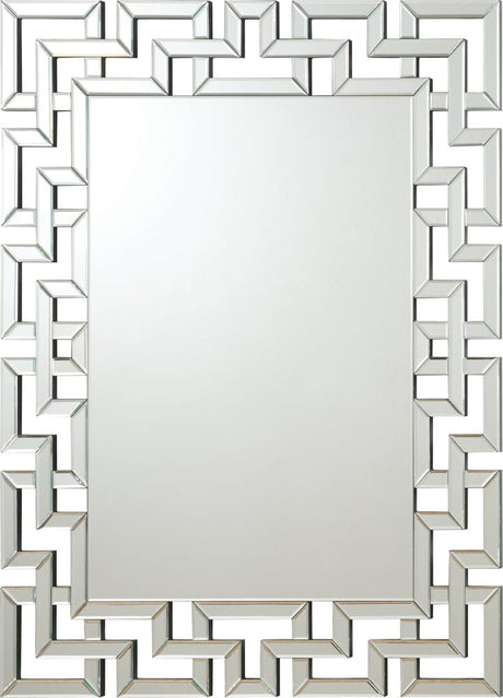 Forman Silver Interlocking Greek Frameless Wall Mirror from Coaster - Luna Furniture