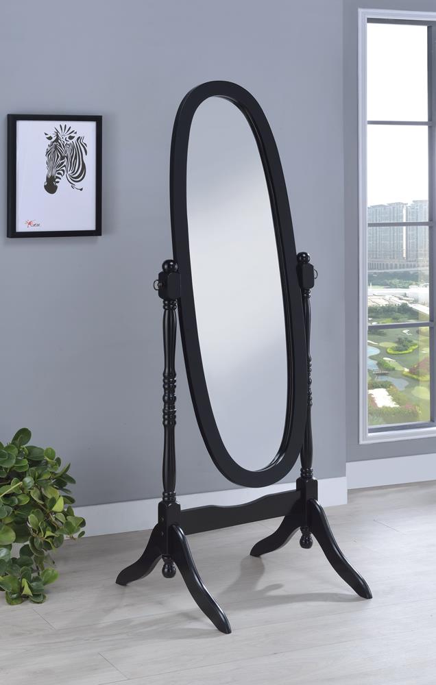 Foyet Black Oval Cheval Mirror from Coaster - Luna Furniture