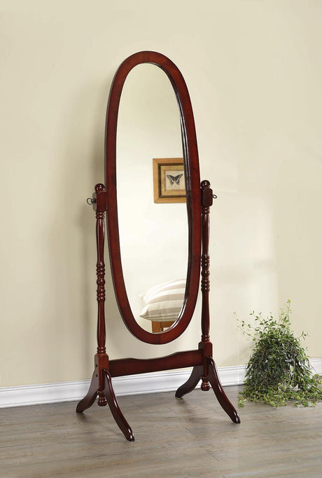 Foyet Merlot Oval Cheval Mirror from Coaster - Luna Furniture