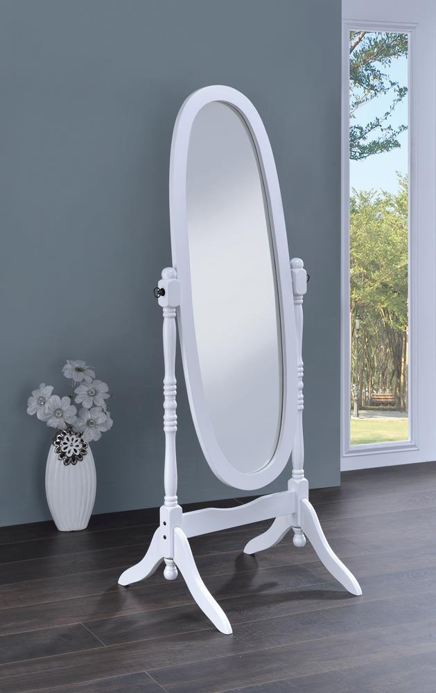 Foyet White Oval Cheval Mirror from Coaster - Luna Furniture