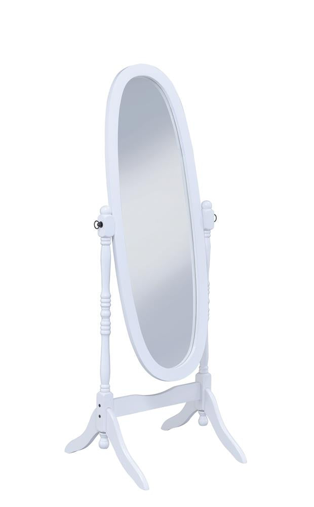 Foyet White Oval Cheval Mirror from Coaster - Luna Furniture