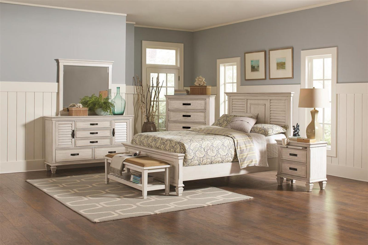 Franco Antique White 4-Piece California King Storage Bedroom Set from Coaster - Luna Furniture