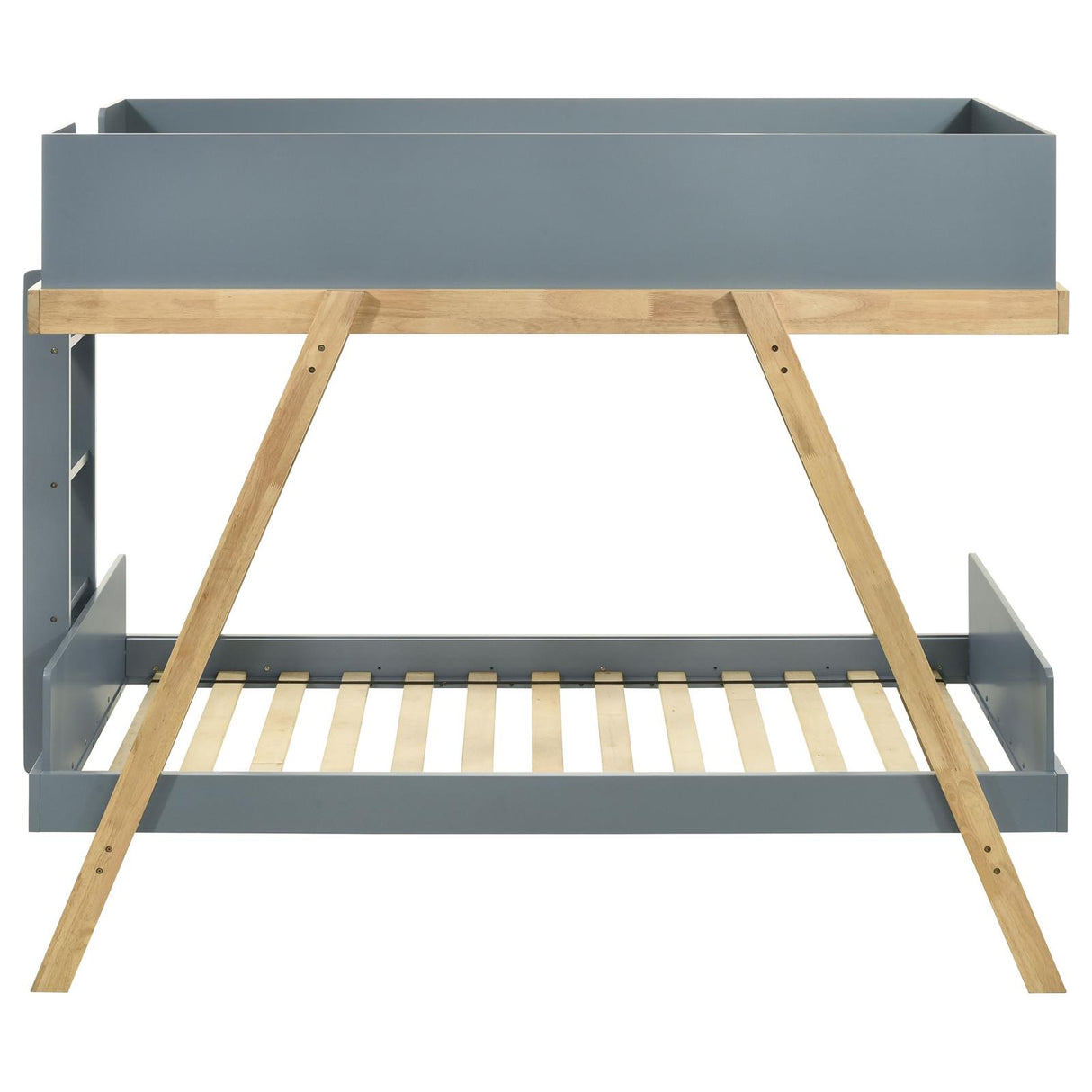 Frankie Wood Twin Over Twin Bunk Bed Van Courtland Blue and Natural from Coaster - Luna Furniture