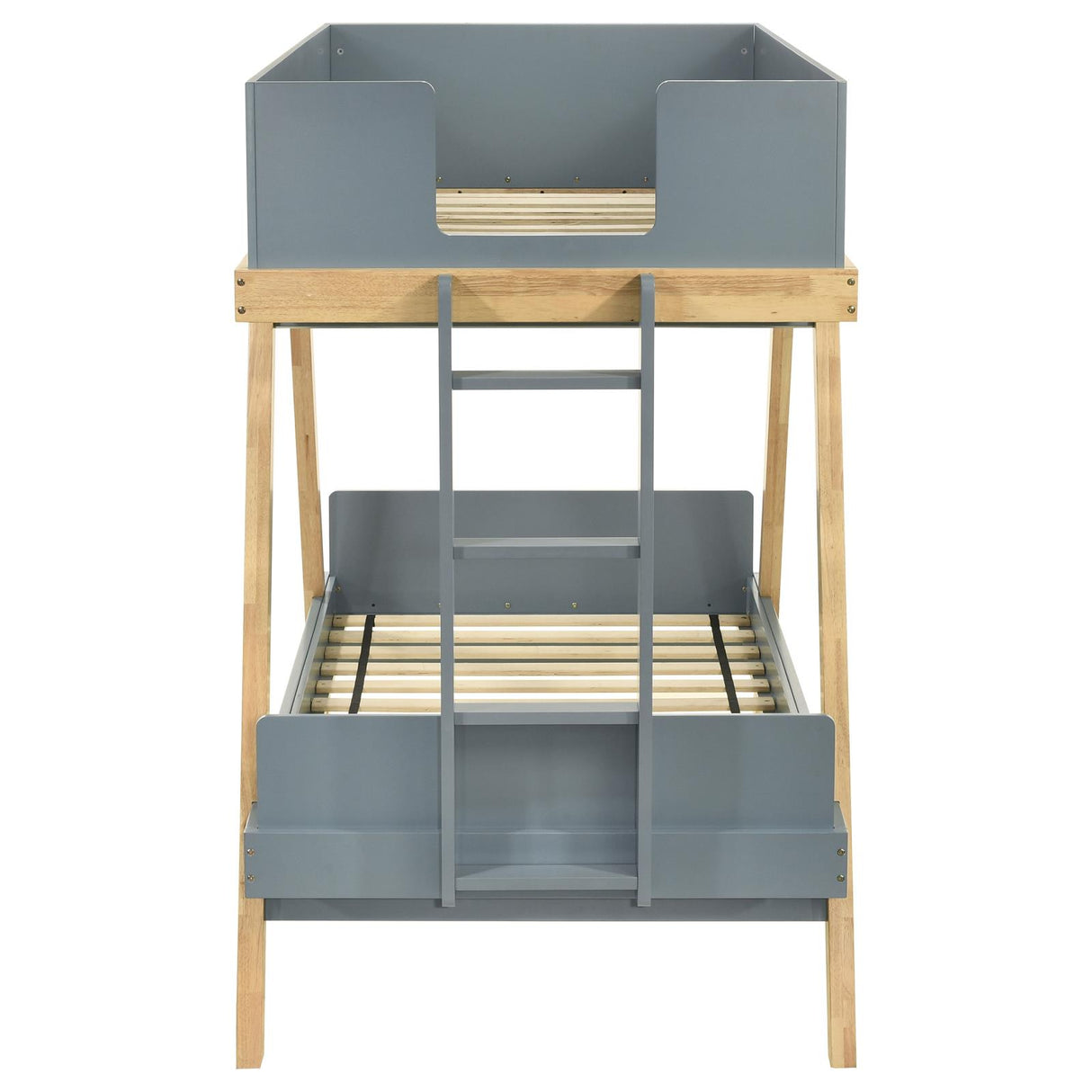 Frankie Wood Twin Over Twin Bunk Bed Van Courtland Blue and Natural from Coaster - Luna Furniture