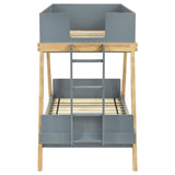 Frankie Wood Twin Over Twin Bunk Bed Van Courtland Blue and Natural from Coaster - Luna Furniture