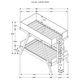 Frankie Wood Twin Over Twin Bunk Bed Van Courtland Blue and Natural from Coaster - Luna Furniture