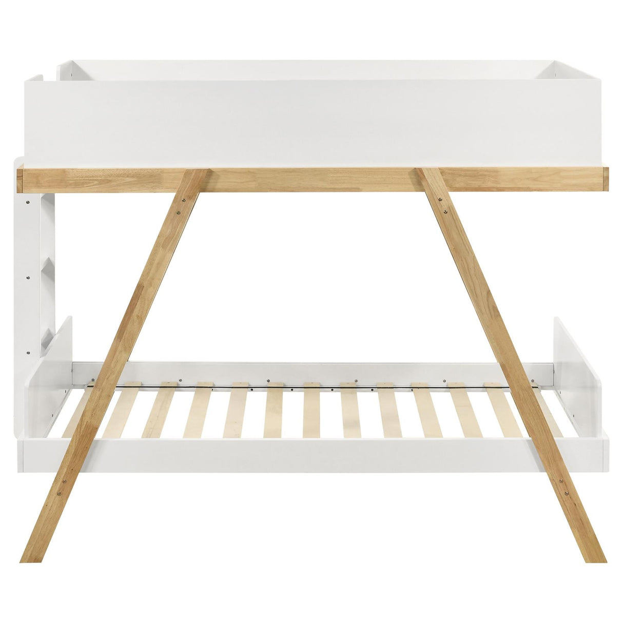 Frankie Wood Twin Over Twin Bunk Bed White and Natural from Coaster - Luna Furniture