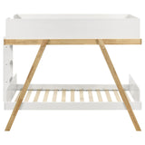 Frankie Wood Twin Over Twin Bunk Bed White and Natural from Coaster - Luna Furniture