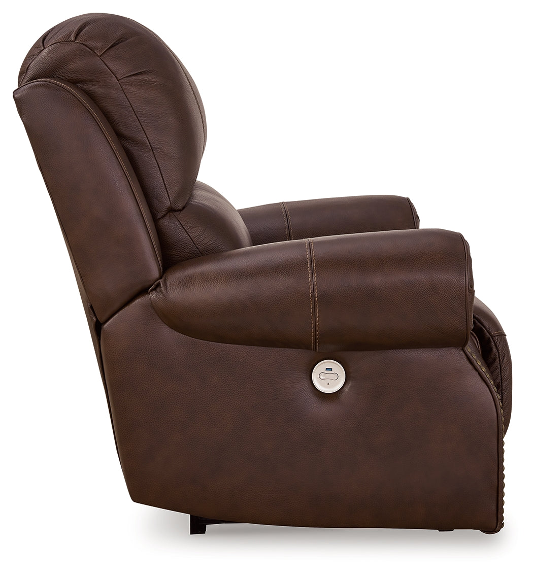 Freyeburg Walnut Power Recliner from Ashley - Luna Furniture