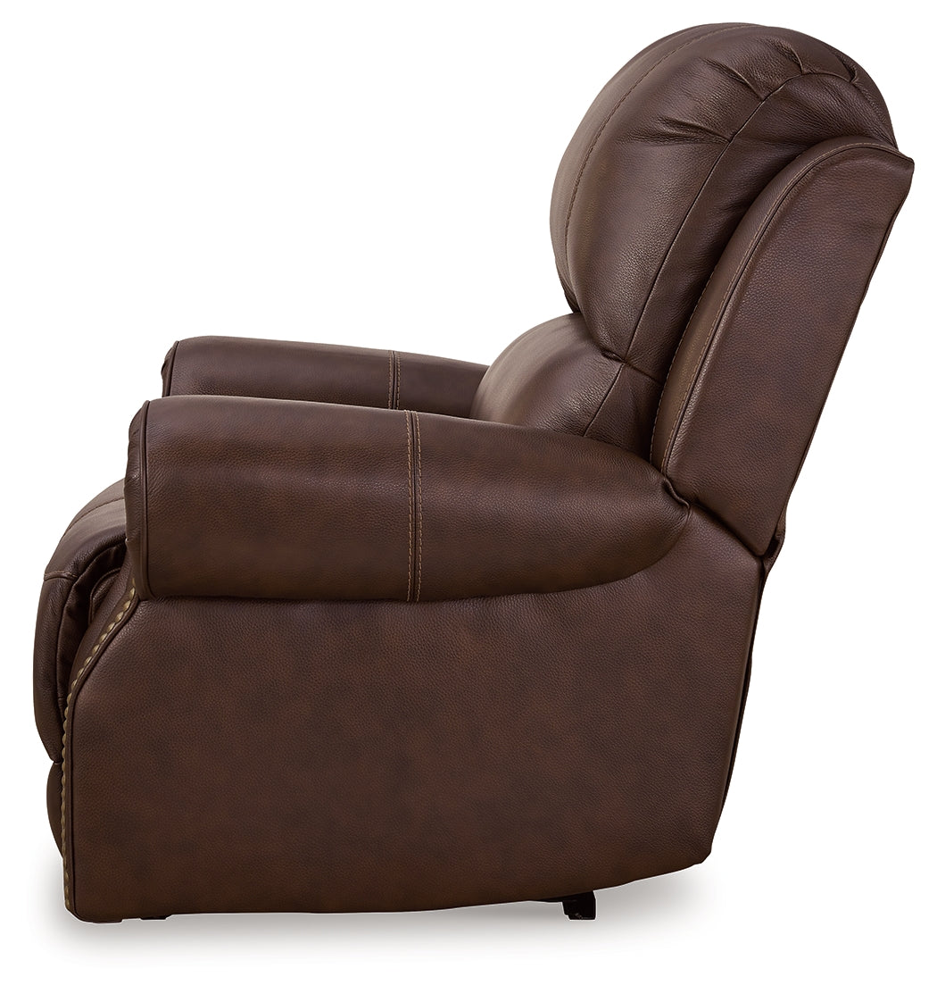 Freyeburg Walnut Power Recliner from Ashley - Luna Furniture