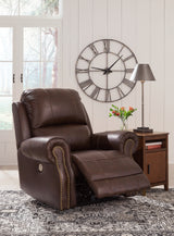 Freyeburg Walnut Power Recliner from Ashley - Luna Furniture