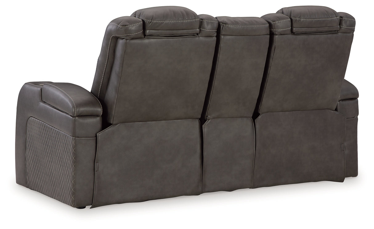 Fyne-Dyme Shadow Power Reclining Loveseat with Console - 3660218 - Luna Furniture